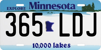 MN license plate 365LDJ