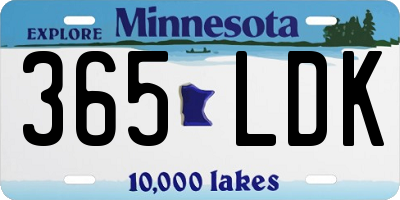 MN license plate 365LDK