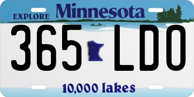 MN license plate 365LDO