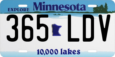MN license plate 365LDV