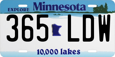 MN license plate 365LDW