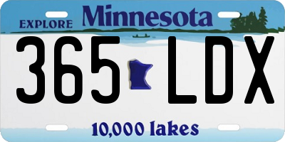MN license plate 365LDX