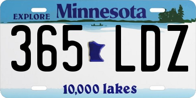 MN license plate 365LDZ