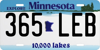 MN license plate 365LEB