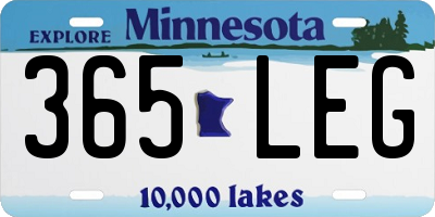 MN license plate 365LEG