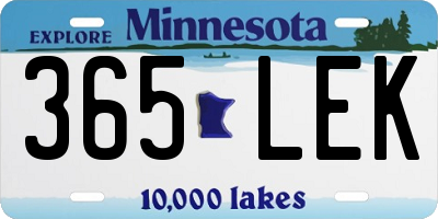 MN license plate 365LEK