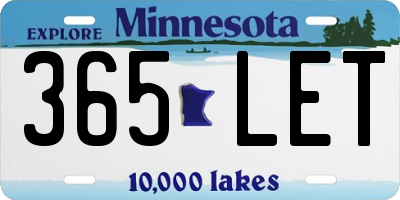 MN license plate 365LET