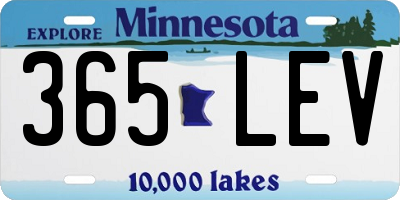 MN license plate 365LEV
