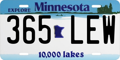 MN license plate 365LEW