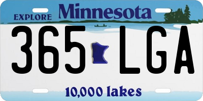 MN license plate 365LGA