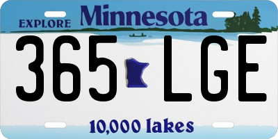MN license plate 365LGE