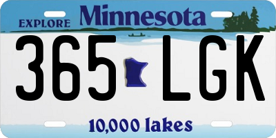 MN license plate 365LGK