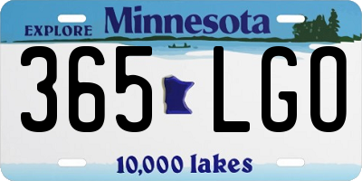 MN license plate 365LGO