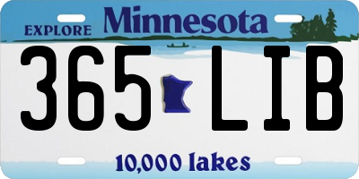 MN license plate 365LIB