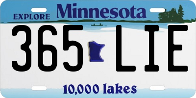 MN license plate 365LIE