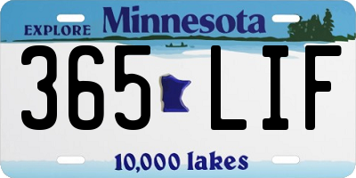 MN license plate 365LIF