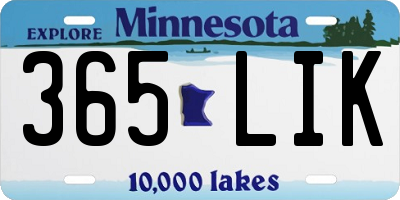 MN license plate 365LIK