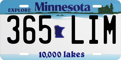 MN license plate 365LIM