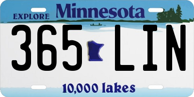 MN license plate 365LIN