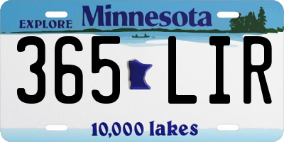 MN license plate 365LIR
