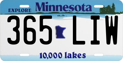 MN license plate 365LIW