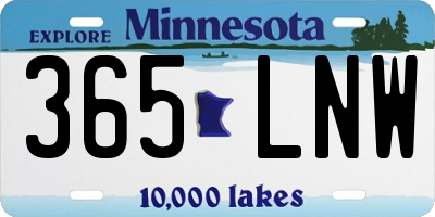 MN license plate 365LNW
