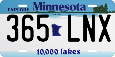 MN license plate 365LNX
