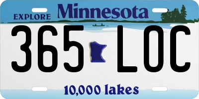 MN license plate 365LOC