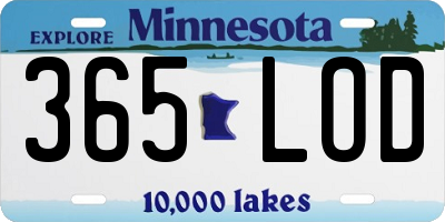 MN license plate 365LOD