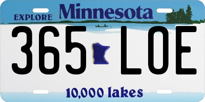MN license plate 365LOE