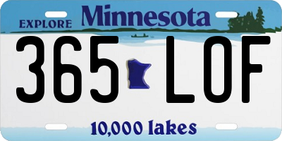 MN license plate 365LOF