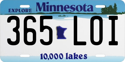 MN license plate 365LOI