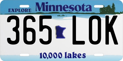 MN license plate 365LOK