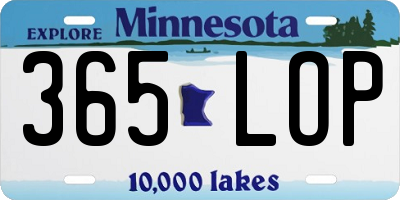 MN license plate 365LOP