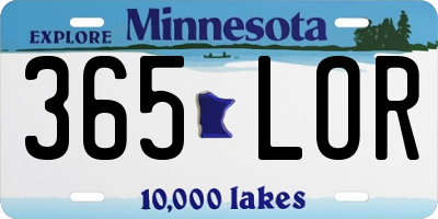 MN license plate 365LOR