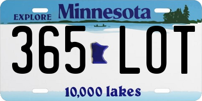 MN license plate 365LOT