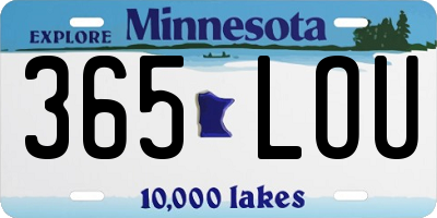 MN license plate 365LOU