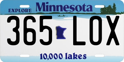 MN license plate 365LOX