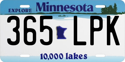 MN license plate 365LPK