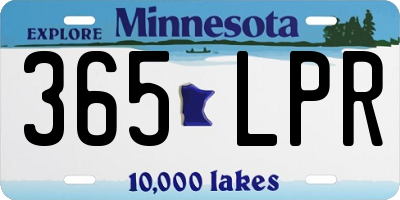 MN license plate 365LPR