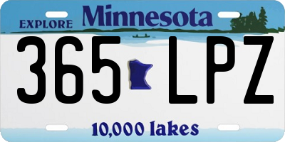 MN license plate 365LPZ