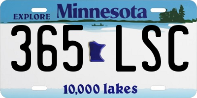 MN license plate 365LSC