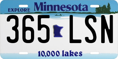 MN license plate 365LSN