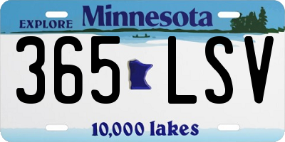 MN license plate 365LSV