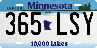 MN license plate 365LSY