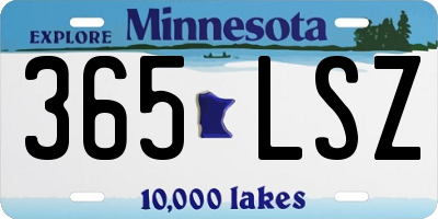 MN license plate 365LSZ