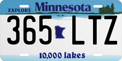 MN license plate 365LTZ