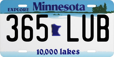 MN license plate 365LUB