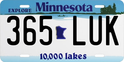 MN license plate 365LUK
