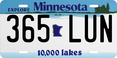 MN license plate 365LUN